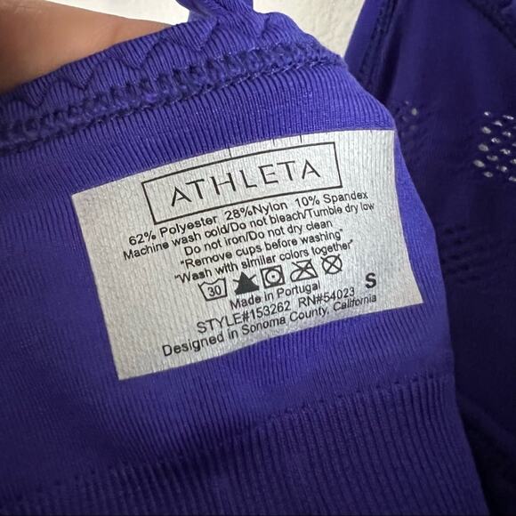 Athleta Namaste Support Tank Blue Stretch Strappy Small Yoga Outdoor Gym Small - Picture 10 of 10